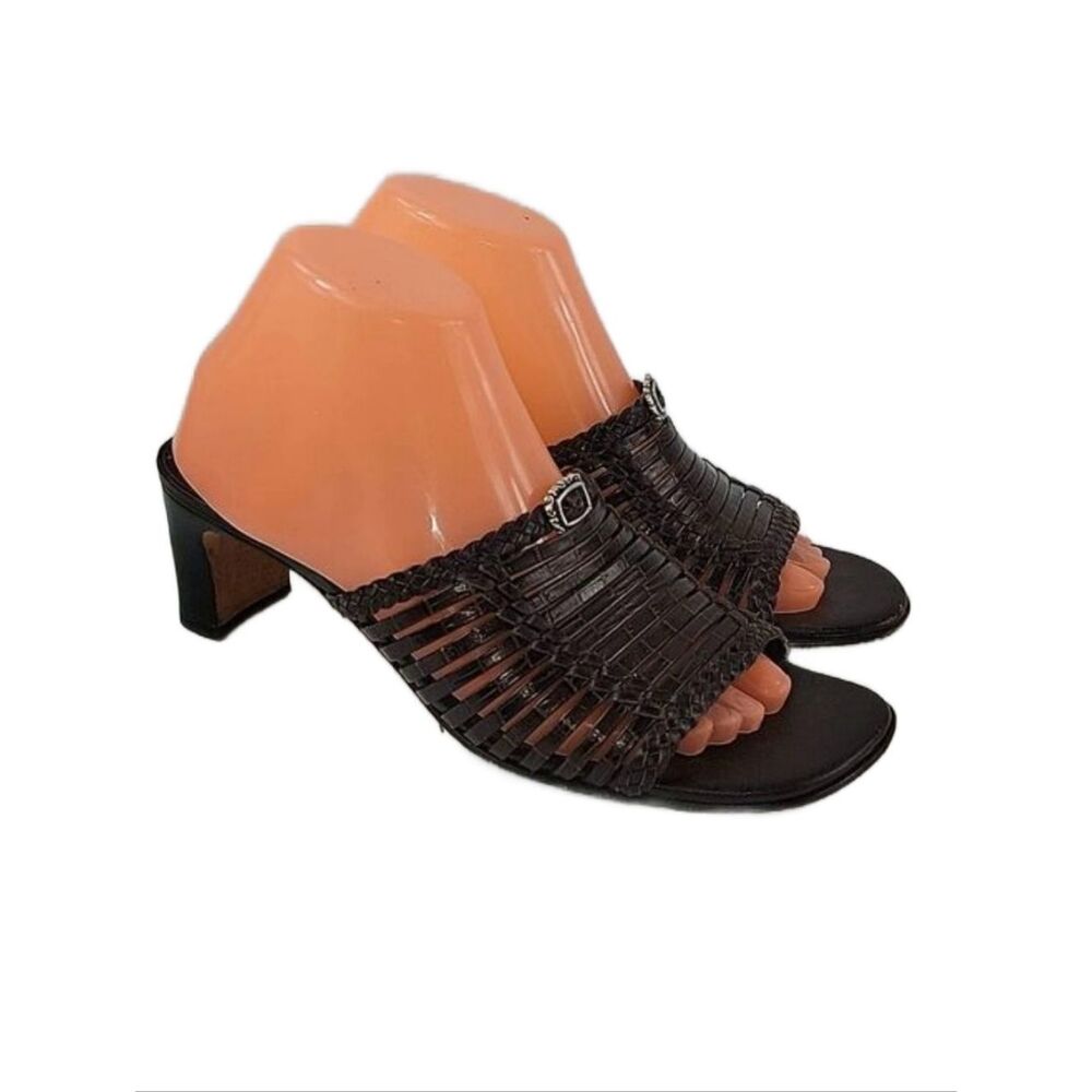 Brighton Freddi Brown Leather Strappy Heeled Women's Mule